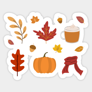 Autumn Fall Season Cosy Pattern Pack Sticker